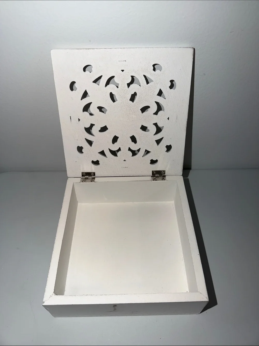 Dollar Tree Shabby Chic Wooden DIY Carved Floral Boxes x 2